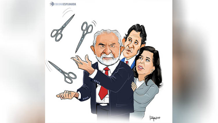 Imagem 1 -  [COLUNA ESPLANADA] Durante a reunião com os ministros, o presidente Lula da Silva mirou Simone Tebet (Planejamento) e Fernando Haddad (Fazenda) ao afirmar que todos do Governo terão que ter compreensão com os “ajustes” que precisam ser feitos. Foi o prenúncio dos cortes no Orçamento que serão anunciados na sexta, 22. Lula quer blindar Tebet e Haddad do fogo amigo após a tesourada. 