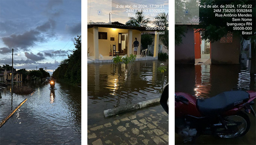Imagem 1 -  Presidente da Defesa Civil, André Cortez, explica que as famílias que não tem para onde ir estão sendo alojadas em escolas municipais. A retirada começou antes da água chegar, o que aconteceu no início da noite desta terça-feira, 2. Além do Bairro Maria Romana, que é o mais populoso, a água está subindo rapidamente nos bairros Ubarana, Olho D'água, Baldum, Pinheirão e Frei Damião, em função da sangria com mais de um metro de lâmina no Açude do Pataxó.