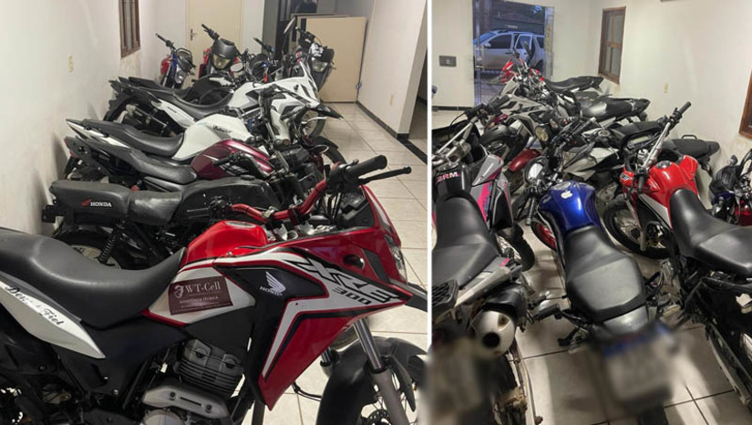 Imagem 1 - Motos adulteradas usadas para prática de eventos ilegais são recuperadas no interior do RN. As apreensões aconteceram nos municípios de Pendências e Alto do Rodrigues, no âmbito da "Operação Clone", deflagrada pela polícia civil. As motos, 11 no total, tinham registros de furto e roubos e eram utilizadas por participantes de eventos ilegais, como por exemplo, manobras ou "grau", em vias públicas ou em locais inadequados. Em contato com a reportagem do MOSSORÓ HOJE, o delegado Raphael Alves afirmou que ainda não é possível dizer a origem dos veículos, visto que são motos clonadas. “Tem que haver a perícia para identificar o chassi original e pesquisar onde foi o furto ou roubo”, disse. Imagem 1 - Motos adulteradas usadas para prática de eventos ilegais são recuperadas no interior do RN. As apreensões aconteceram nos municípios de Pendências e Alto do Rodrigues, no âmbito da "Operação Clone", deflagrada pela polícia civil. As motos, 11 no total, tinham registros de furto e roubos e eram utilizadas por participantes de eventos ilegais, como por exemplo, manobras ou "grau", em vias públicas ou em locais inadequados. Em contato com a reportagem do MOSSORÓ HOJE, o delegado Raphael Alves afirmou que ainda não é possível dizer a origem dos veículos, visto que são motos clonadas. “Tem que haver a perícia para identificar o chassi original e pesquisar onde foi o furto ou roubo”, disse.