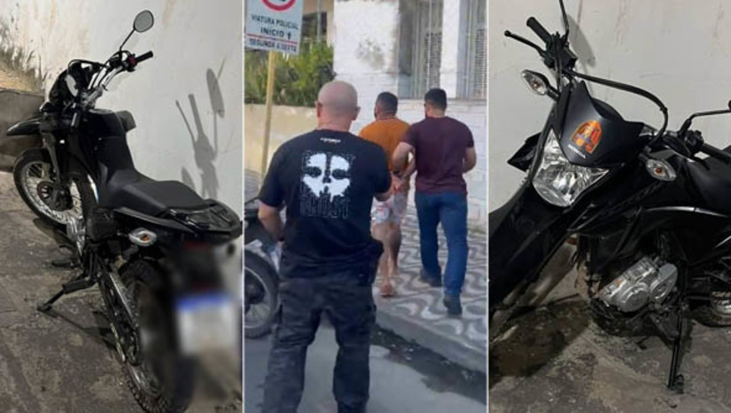 Imagem 1 - Polícia prende homem poucas horas após ele assaltar um adolescente em Mossoró. O crime aconteceu por volta das 11h45, no bairro Nova Betânia. O suspeito, um homem de 34 anos, foi preso por volta das 15h, na altura do Posto Fun, na Presidente Dutra, no Alto de São Manoel. Com ele, as equipes da Defur e da Delegacia de Areia Branca encontraram quatro telefones celulares, sendo um deles o pertencente à vítima do assalto ocorrido poucas horas antes. Os outros três aparelhos também estão sob investigação para verificar sua origem. Imagem 1 - Polícia prende homem poucas horas após ele assaltar um adolescente em Mossoró. O crime aconteceu por volta das 11h45, no bairro Nova Betânia. O suspeito, um homem de 34 anos, foi preso por volta das 15h, na altura do Posto Fun, na Presidente Dutra, no Alto de São Manoel. Com ele, as equipes da Defur e da Delegacia de Areia Branca encontraram quatro telefones celulares, sendo um deles o pertencente à vítima do assalto ocorrido poucas horas antes. Os outros três aparelhos também estão sob investigação para verificar sua origem.