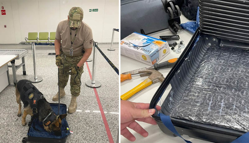 Imagem 1 - Aposentado tcheco é preso tentando embarcar com quase 5 kg de cocaína no aeroporto de Natal. O suspeito, um iodos de 72 anos, foi preso pela Polícia Federal, no sábado (20). O destino dele seria a cidade de Lisboa, em Portugal. A prisão ocorreu durante uma fiscalização de rotina na área de embarque internacional, com o auxílio da cadela Kiara, que detectou um volume suspeito na mala de mão do passageiro. Ao ser abordado, o estrangeiro alegou não compreender as perguntas e disse não saber falar inglês. Desconfiados, os policiais fizeram um pequeno orifício na mala, revelando uma substância esbranquiçada que, após o narcoteste, confirmou-se como cocaína. Imagem 1 - Aposentado tcheco é preso tentando embarcar com quase 5 kg de cocaína no aeroporto de Natal. O suspeito, um iodos de 72 anos, foi preso pela Polícia Federal, no sábado (20). O destino dele seria a cidade de Lisboa, em Portugal. A prisão ocorreu durante uma fiscalização de rotina na área de embarque internacional, com o auxílio da cadela Kiara, que detectou um volume suspeito na mala de mão do passageiro. Ao ser abordado, o estrangeiro alegou não compreender as perguntas e disse não saber falar inglês. Desconfiados, os policiais fizeram um pequeno orifício na mala, revelando uma substância esbranquiçada que, após o narcoteste, confirmou-se como cocaína.
