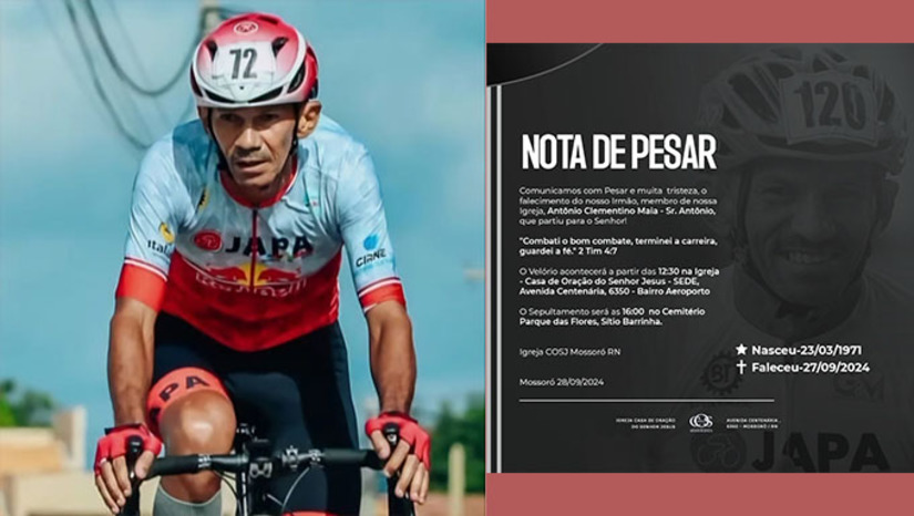 Imagem 1 -  Antônio Clementino Maia, de 53 anos, foi atropelado nas imediações do Projeto de Assentamento Jurema por um veículo ainda não identificado quando retornava do trabalho na Agrícola Famosa pedalando na direção de Mossoró. 