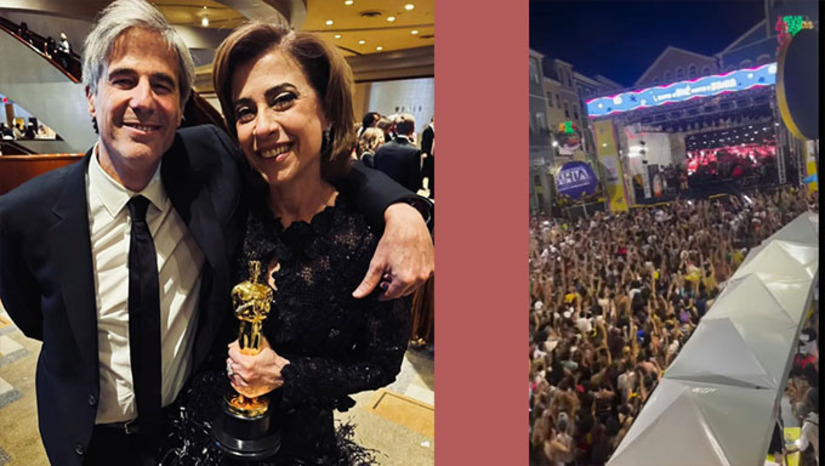 Imagem 1 - O primeiro estatueta da história do cinema brasileiro saiu na categoria "melhor filme estrangeiro". O cineasta Walter Salles dedicou a conquista para Eunice Paiva, esposa do ex-deputado Rubens Paiva desaparecido na ditadura, cuja busca em saber o destino do marido norteou o roteiro do filme. Em seu discurso de agradecimento, o cineasta brasileiro também ressaltou os trabalhos de Fernanda Torres, e sua mãe, Fernanda Montenegro. Imagem 1 - O primeiro estatueta da história do cinema brasileiro saiu na categoria "melhor filme estrangeiro". O cineasta Walter Salles dedicou a conquista para Eunice Paiva, esposa do ex-deputado Rubens Paiva desaparecido na ditadura, cuja busca em saber o destino do marido norteou o roteiro do filme. Em seu discurso de agradecimento, o cineasta brasileiro também ressaltou os trabalhos de Fernanda Torres, e sua mãe, Fernanda Montenegro.
