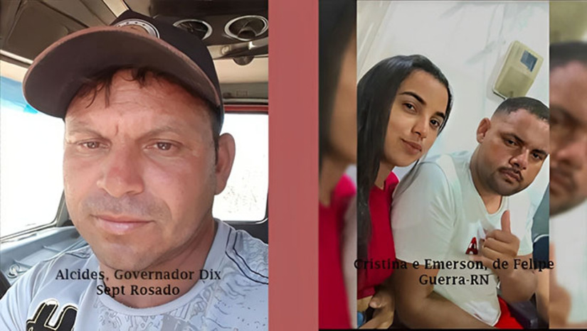 Imagem 1 -  No primeiro, o motorista Alcides Severino Quirino, de 43 anos, natural do Pernambuco, foi morto com tiros de escopeta 12. No segundo, em Felipe Gerra-RN, as vítimas são Cristina Costa do Rosário, de 23 anos, que faleceu no local, e o esposo dela, Emerson Valentin, que foi socorrido para o Hospital Tarcísio Maia. Os dois casos serão investigados pela Polícia Civil.