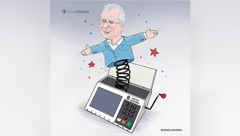 Imagem 1 -  [COLUNA ESPLANADA] José Dirceu, ex-deputado federal e poderoso ex-chefe da Casa Civil do Governo Lula da Silva I, lançou sua pré-candidatura à Câmara na sua festa de 79 anos, na terça-feira (11) em Brasília. Mais de mil pessoas dos três Poderes apareceram. Absolvido da Lava Jato e emocionado, Dirceu discursou em tom confiante de que será eleito pelo DF: “Retorno ao Parlamento para continuar minha luta a favor do PT e do País”. A conferir.