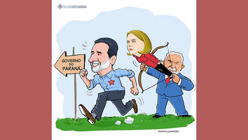 Imagem 1 -  Além de ser um plano B (ou C) de Lula para a sua sucessão em 2026 ou 2030 – como a Dilma 2.0 – como revelamos (seu nome será testado em pesquisas internas) a ministra Gleisi Hoffmann virou um coringa eleitoral no Palácio. Ela avisou ao Barba que pretende disputar o Governo do Paraná. Mas bate de frente com o mesmo projeto de Ênio Verri, o hoje poderoso presidente da Itaipu Binacional, e sua rede de contatos.