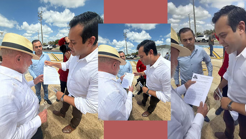 Imagem 1 - O presidente Lula recebeu a proposta e durante seu discurso na inauguração da Barragem de Jucurutu citou que ficou muito feliz com o pedido, porque antes as pessoas lhe pediam alimentos e hoje pede universidades, escolas técnicas e hospitais universitário. Thiago Marques disse que foi um momento único, que teve a chance de levar ao presidente Lula o pleito de um hospital universitário para formar os médicos e atender a população. Imagem 1 - O presidente Lula recebeu a proposta e durante seu discurso na inauguração da Barragem de Jucurutu citou que ficou muito feliz com o pedido, porque antes as pessoas lhe pediam alimentos e hoje pede universidades, escolas técnicas e hospitais universitário. Thiago Marques disse que foi um momento único, que teve a chance de levar ao presidente Lula o pleito de um hospital universitário para formar os médicos e atender a população.
