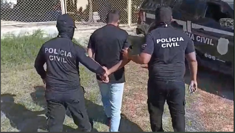 Imagem 1 -  Lindemberg de Oliveira Sena, de 32 anos, pelo assassinato de Mateus Silva de Araujo, de 22 anos, durante uma briga num bar/espetinho no bairro Sebastião Maltez, no dia 16 de fevereiro de 2025, em Caraúbas-RN. Já está no sistema prisional.