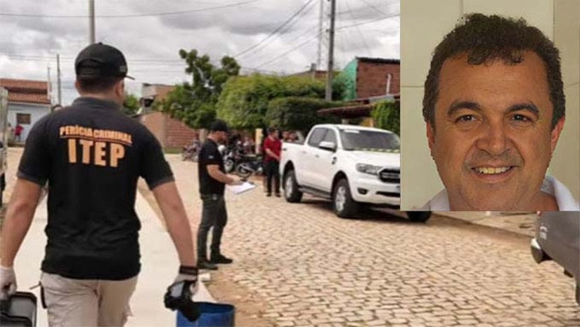 Imagem 1 - Assassinato aconteceu no final da manhã desta sexta-feira, 25, quando a vítima estava conversando com uma mulher, sobre a aquisição de um prédio. Ele estava no local numa camioneta Ford Ranger, branca. O atirador teria fugido do local do crime numa motocicleta. Imagem 1 - Assassinato aconteceu no final da manhã desta sexta-feira, 25, quando a vítima estava conversando com uma mulher, sobre a aquisição de um prédio. Ele estava no local numa camioneta Ford Ranger, branca. O atirador teria fugido do local do crime numa motocicleta.