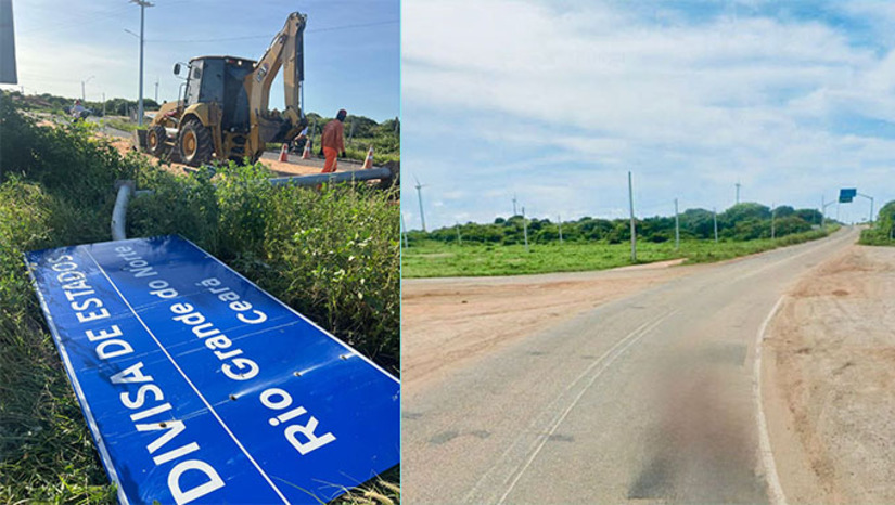 Imagem 1 - O Decreto Municipal nº 075/2025, assinado pela Prefeita Lidiane Marques da Costa e datado de 02 de maio de 2025, autoriza o Secretário Municipal de Obras e Serviços Urbanos a retirar a placa sinalizadora, que a prefeitura alega ter sido instalada de forma arbitrária pelo Município de Icapuí (CE) e o Estado do Ceará. Imagem 1 - O Decreto Municipal nº 075/2025, assinado pela Prefeita Lidiane Marques da Costa e datado de 02 de maio de 2025, autoriza o Secretário Municipal de Obras e Serviços Urbanos a retirar a placa sinalizadora, que a prefeitura alega ter sido instalada de forma arbitrária pelo Município de Icapuí (CE) e o Estado do Ceará.