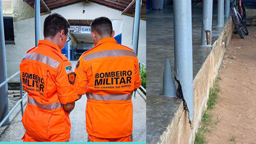 Imagem 1 -  “A decisão foi comunicada formalmente à direção da escola, juntamente com os apontamentos técnicos que fundamentaram a medida. Ressaltamos que a ordem de desinterdição somente será emitida após a apresentação de comprovações técnicas que garantam o isolamento eficaz ou a completa eliminação dos riscos estruturais identificados”, informou o Bombeiros.
