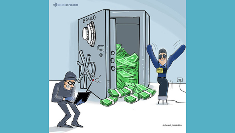 Imagem 1 -  Há relatos chegando às Polícias Federal e Civil (de alguns Estados) e omitidos pelas instituições para preservar a imagem no mercado. Vide o desvio de mais de R$ 500 milhões de empresa que cuida dos valores transferidos, que foi alvo de operação da Polícia Civil paulista. Recentemente, a Caixa sofreu um golpe. Hackers levaram R$ 84 milhões. O banco demitiu dois diretores de Tecnologia da Informação, um “Superintendente de Arquitetura” e um Gerente Nacional.