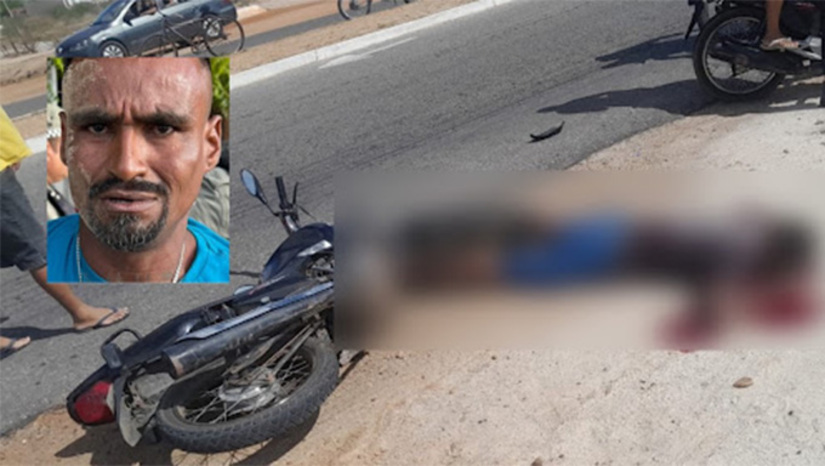 Imagem 1 - Vítima Emanoel Nazareno de Brito, de 41 anos, estava trafegado numa motocicleta preta pela BR 110 e quando chegou no trevo de acesso a Praia de Upanema de Cima foi morto à tiros. Os assassinos, segundo testemunhas, teriam fugido num veículo. O caso será investigado pela Policia Civil de Areie Branca. Imagem 1 - Vítima Emanoel Nazareno de Brito, de 41 anos, estava trafegado numa motocicleta preta pela BR 110 e quando chegou no trevo de acesso a Praia de Upanema de Cima foi morto à tiros. Os assassinos, segundo testemunhas, teriam fugido num veículo. O caso será investigado pela Policia Civil de Areie Branca.