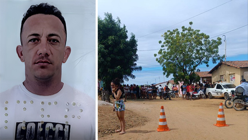 Imagem 1 -  Vítima conhecida por João de Tião estava na companhia da esposa sentados na calçada da vizinha, quando foi alvejado várias vezes e morreu. O corpo foi removido para exames em Pau dos Ferros e o caso será investigado pela Policia Civil de Umarizal-RN