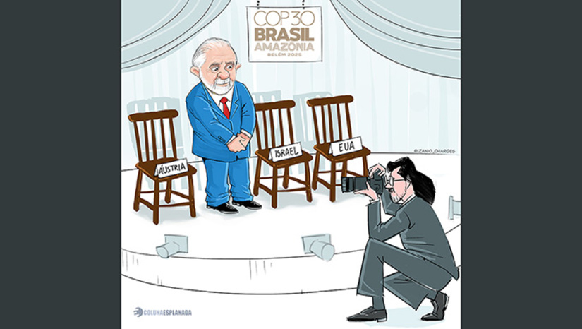 Imagem 1 -  O presidente da Áustria já anunciou que não vai participar, pelos altos custos de hospedagem em Belém. Há o fator geopolítico também contra o presidente Lula da Silva. A Ucrânia enviou seu Embaixador no Brasil para trabalhar na sede da ONU, como sinal claro da discordância do alinhamento de Lula com o russo Vladimir Putin. Em Brasília, o Governo de Israel está sem Embaixador e sem Encarregado de Negócios, e considera o presidente do Brasil persona non grata por falas infelizes sobre o holocausto. 