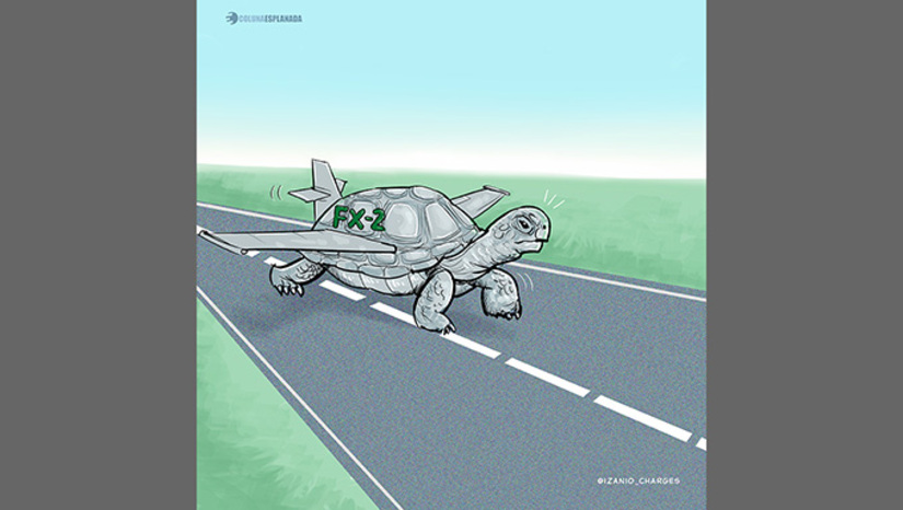 Imagem 1 -  A FAB vai pagar o equivalente a mais seis caças JAS-39E/F Gripen NG sem recebê-los. O Programa FX-2, que visa renovar a frota de caças, sofreu atrasos e aumentou em mais de 12% os custos originais, afirmou a FAB à Coluna. O 12º termo aditivo do programa (iniciado em 1990) prevê a compra de 36 aeronaves, com entrega prevista para 2032. O impacto financeiro foi apresentado pelo chefe do Estado-Maior da Aeronáutica.