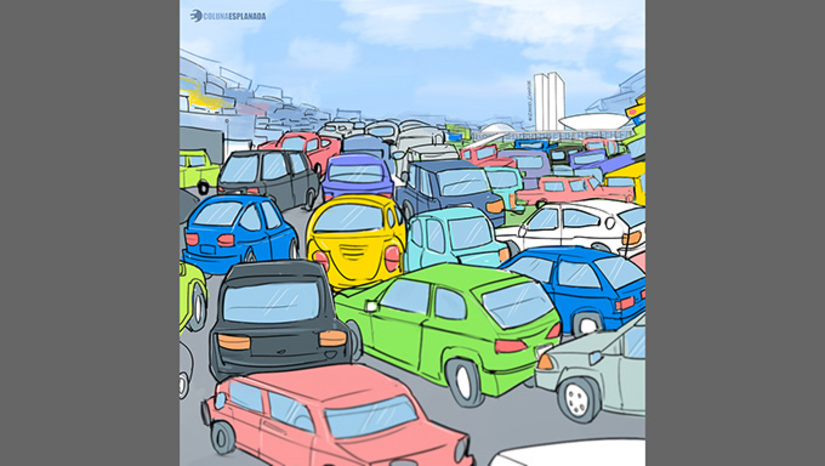 Imagem 1 -  Entre eles, estão 1.420.007 automóveis e 287.313 motocicletas. Até este mês, 80.241 foram emplacados. O DF possui 2.996.899 milhões de habitantes (até 1º de julho), conforme dados divulgados pelo IBGE no Diário Oficial da União em agosto. As informações mostram que mais da metade da população possui algum tipo de veículo.