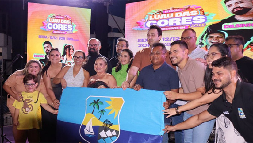Imagem 1 - A cidade de Grossos celebra seus 72 anos de emancipação política entre os dias 5 e 12 de dezembro, com o tema “Viva Nossa Transformação”. A programação inclui shows culturais, eventos religiosos, entregas de obras, sessão solene, feira, desfiles e capacitações, além de diversas competições esportivas que se estendem até janeiro de 2026. O Luau das Cores, em 12 de dezembro, na Praia de Pernambuquinho, será o ponto alto das comemorações, com shows de Mara Pavanelly, Dilsinho, Luanderson e Tribo de Jah. Imagem 1 - A cidade de Grossos celebra seus 72 anos de emancipação política entre os dias 5 e 12 de dezembro, com o tema “Viva Nossa Transformação”. A programação inclui shows culturais, eventos religiosos, entregas de obras, sessão solene, feira, desfiles e capacitações, além de diversas competições esportivas que se estendem até janeiro de 2026. O Luau das Cores, em 12 de dezembro, na Praia de Pernambuquinho, será o ponto alto das comemorações, com shows de Mara Pavanelly, Dilsinho, Luanderson e Tribo de Jah.