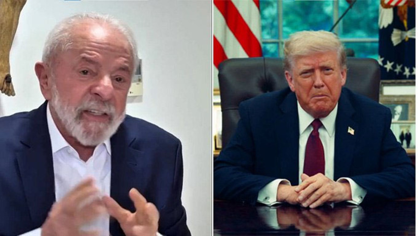 Imagem 1 - Os dois presidentes conversaram nesta segunda-feira por 30 minutos. No diálogo, Lula pediu a retirada da sobretaxa de 50% aplicada a produtos brasileiros e destacou a importância de restaurar as relações amistosas entre os dois países. Segundo o Planalto, a conversa — iniciativa de Trump — ocorreu em tom amistoso e reforçou a boa relação entre os líderes desde o encontro na ONU. O presidente Trump designou o secretário de Estado Marco Rubio para dar sequência às negociações com o vice-presidente Geraldo Alckmin, o chanceler Mauro Vieira e o ministro da Fazenda Fernando Haddad”, informou o Planalto. Imagem 1 - Os dois presidentes conversaram nesta segunda-feira por 30 minutos. No diálogo, Lula pediu a retirada da sobretaxa de 50% aplicada a produtos brasileiros e destacou a importância de restaurar as relações amistosas entre os dois países. Segundo o Planalto, a conversa — iniciativa de Trump — ocorreu em tom amistoso e reforçou a boa relação entre os líderes desde o encontro na ONU. O presidente Trump designou o secretário de Estado Marco Rubio para dar sequência às negociações com o vice-presidente Geraldo Alckmin, o chanceler Mauro Vieira e o ministro da Fazenda Fernando Haddad”, informou o Planalto.