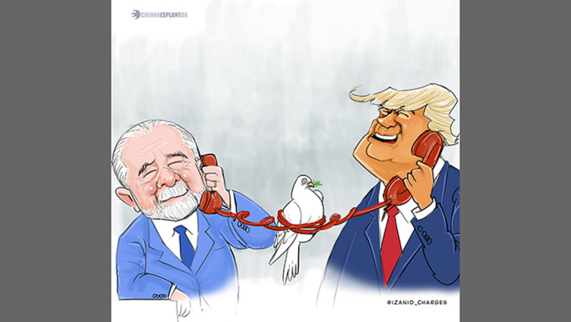 Imagem 1 - Já os governistas tratam a ligação como vitória. O telefonema sigiloso preservou Lula de uma possível humilhação por parte de Trump – como já ocorrido com os presidentes da Ucrânia, África do Sul e Canadá. Lula se colocou à disposição para a possibilidade do encontro acontecer na Cúpula da Asean na Malásia, na COP30 no Brasil, ou até mesmo em uma viagem aos EUA. Imagem 1 - Já os governistas tratam a ligação como vitória. O telefonema sigiloso preservou Lula de uma possível humilhação por parte de Trump – como já ocorrido com os presidentes da Ucrânia, África do Sul e Canadá. Lula se colocou à disposição para a possibilidade do encontro acontecer na Cúpula da Asean na Malásia, na COP30 no Brasil, ou até mesmo em uma viagem aos EUA.