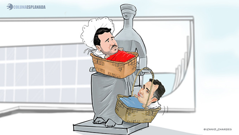 Imagem 1 - Há uma disputa velada entre padrinhos fortes para dois nomes que disputam a vaga deixada por Luiz Roberto Barroso no Supremo Tribunal Federal. Um cotado é o senador e ex-presidente do Congresso, Rodrigo Pacheco (PSD-MG), que costurou sigilosamente seu nome como representante da maioria dos senadores. Outro é o preferido do presidente Lula da Silva para o cargo, Jorge Messias, o advogado-geral da União. A despeito de Lula ter o poder de escolha, não sacramentou ainda o "Bessias" - ex-assessor jurídico de Dilma Rousseff - por temer a rejeição no plenário do Senado diante dos apoiadores de Pacheco. Imagem 1 - Há uma disputa velada entre padrinhos fortes para dois nomes que disputam a vaga deixada por Luiz Roberto Barroso no Supremo Tribunal Federal. Um cotado é o senador e ex-presidente do Congresso, Rodrigo Pacheco (PSD-MG), que costurou sigilosamente seu nome como representante da maioria dos senadores. Outro é o preferido do presidente Lula da Silva para o cargo, Jorge Messias, o advogado-geral da União. A despeito de Lula ter o poder de escolha, não sacramentou ainda o "Bessias" - ex-assessor jurídico de Dilma Rousseff - por temer a rejeição no plenário do Senado diante dos apoiadores de Pacheco.