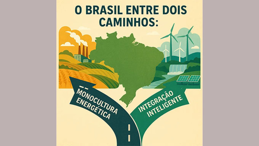 Imagem 1 - Os sinais emitidos pelo Brasil nas últimas semanas, tanto na COP quanto na condução de sua política energética interna, revelam uma encruzilhada estratégica. Ou seguimos insistindo em uma espécie de monocultura energética, guiada quase exclusivamente pelos interesses do agronegócio, ou finalmente abraçamos uma integração inteligente das nossas diversas e abundantes fontes, reconhecendo a vocação de cada território do país. Imagem 1 - Os sinais emitidos pelo Brasil nas últimas semanas, tanto na COP quanto na condução de sua política energética interna, revelam uma encruzilhada estratégica. Ou seguimos insistindo em uma espécie de monocultura energética, guiada quase exclusivamente pelos interesses do agronegócio, ou finalmente abraçamos uma integração inteligente das nossas diversas e abundantes fontes, reconhecendo a vocação de cada território do país.