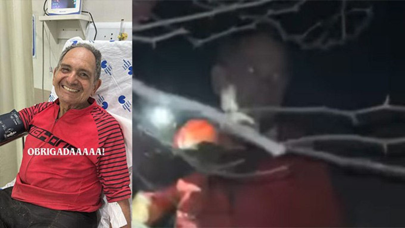 Imagem 1 - Seu Dedé da Bodega havia saído de casa, como sempre fazia, para pedalar, por volta das 8h30 da manhã de domingo. Havia tomado o rumo da região de Passagem de Pedras. Ele conta que foi assaltado e se perdeu no caminho de volta a cidade de Mossoró. Foi socorrido pelo Corpo de Bombeiros para o Hospital, onde se constatou que ele passa bem, apesar do susto. Imagem 1 - Seu Dedé da Bodega havia saído de casa, como sempre fazia, para pedalar, por volta das 8h30 da manhã de domingo. Havia tomado o rumo da região de Passagem de Pedras. Ele conta que foi assaltado e se perdeu no caminho de volta a cidade de Mossoró. Foi socorrido pelo Corpo de Bombeiros para o Hospital, onde se constatou que ele passa bem, apesar do susto.