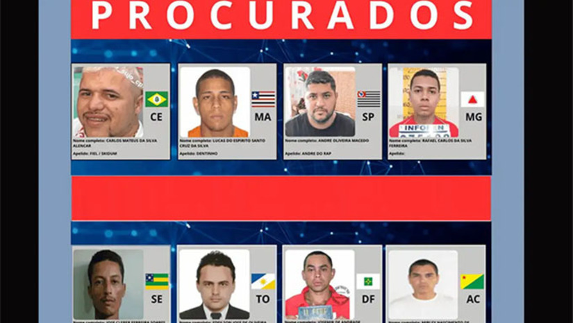 Imagem 1 - O Ministério da Justiça e Segurança Pública lançou o site gov.br/captura, que reúne a lista dos 216 foragidos mais procurados do Brasil, indicados pelos estados a partir de critérios de risco e gravidade dos crimes. A iniciativa integra o Programa Captura, voltado à localização e prisão de criminosos de alta periculosidade, fortalece a cooperação entre União e estados e incentiva a participação da população, que pode fazer denúncias anônimas pelos telefones 190 e 197. Imagem 1 - O Ministério da Justiça e Segurança Pública lançou o site gov.br/captura, que reúne a lista dos 216 foragidos mais procurados do Brasil, indicados pelos estados a partir de critérios de risco e gravidade dos crimes. A iniciativa integra o Programa Captura, voltado à localização e prisão de criminosos de alta periculosidade, fortalece a cooperação entre União e estados e incentiva a participação da população, que pode fazer denúncias anônimas pelos telefones 190 e 197.