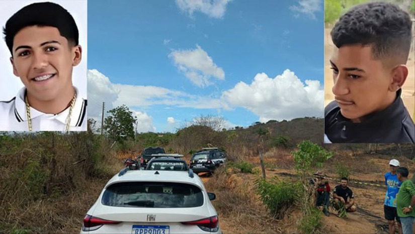 Imagem 1 -  Pedro Rafael de Silva, de 19 anos, e Cleidione Douglas da Silva, de 17, haviam saído de casa, em Martins-RN, com destino a Serrinha dos Pintos-RN, numa motocicleta. Foi a última vez que a família teve contato com os dois. No dia seguindo, foi encontrado as sandálias. Nesta terça-feira, 23, os corpos foram encontrados numa cova rasa. A Polícia Civil instaurou inquérito para investigar o caso.