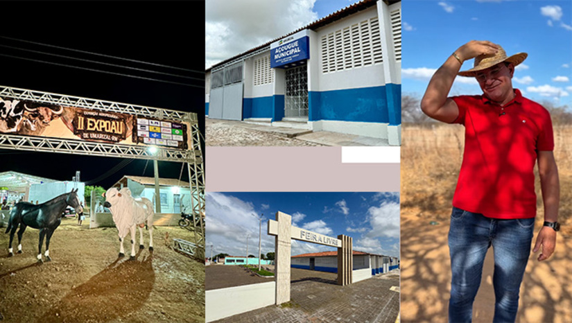 Imagem 1 - Prefeito Raimundo Pezão conseguiu reconstruir a cidade de Umarizal nos últimos cinco anos, com grandes obras de infraestrutura, como o Instituto Federal de Educação Tecnológica, creche modelo, pavimentação asfáltica e paralelepípedo, a sede da Prefeitura Municipal e o forte apoio ao homem do campo, seja com estradas, com apoio no preparo da terra ou instalando sistema de abastecimento de água potável, o que ele faz pessoalmente. O investimento nas estruturas que serão entregues nesta terça-feira, 3, foi feito com recursos repassados pelo então ministro Rogério Marinho, ainda no governo Bolsonaro, com contrapartida significativa da Prefeitura de Umarizal. Imagem 1 - Prefeito Raimundo Pezão conseguiu reconstruir a cidade de Umarizal nos últimos cinco anos, com grandes obras de infraestrutura, como o Instituto Federal de Educação Tecnológica, creche modelo, pavimentação asfáltica e paralelepípedo, a sede da Prefeitura Municipal e o forte apoio ao homem do campo, seja com estradas, com apoio no preparo da terra ou instalando sistema de abastecimento de água potável, o que ele faz pessoalmente. O investimento nas estruturas que serão entregues nesta terça-feira, 3, foi feito com recursos repassados pelo então ministro Rogério Marinho, ainda no governo Bolsonaro, com contrapartida significativa da Prefeitura de Umarizal.