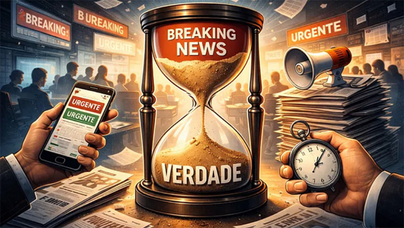 Imagem 1 - Clickbait ou jornalismo? O dilema da imprensa na era digital. Ela expõe algo mais profundo e preocupante: o ritmo cada vez mais apressado com que certas notícias são publicadas e replicadas no ambiente digital. O problema não está apenas em errar. O jornalismo sempre conviveu com a possibilidade de erro. O verdadeiro risco está em transformar a exceção em método. Imagem 1 - Clickbait ou jornalismo? O dilema da imprensa na era digital. Ela expõe algo mais profundo e preocupante: o ritmo cada vez mais apressado com que certas notícias são publicadas e replicadas no ambiente digital. O problema não está apenas em errar. O jornalismo sempre conviveu com a possibilidade de erro. O verdadeiro risco está em transformar a exceção em método.