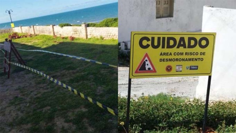Imagem 1 - As equipes avaliaram a área e adotaram medidas imediatas de segurança, como mapeamento do local, instalação de placas de alerta, isolamento da área mais crítica e orientação aos moradores próximos. No dia 9 de março, foi realizada uma reunião com representantes da Defesa Civil, engenheiros, Secretaria de Obras e Meio Ambiente para definir novas ações. Entre as decisões, está a solicitação de apoio técnico à Defesa Civil do Estado do Rio Grande do Norte para realizar um estudo sobre as falésias da região e orientar medidas preventivas e educativas. A Prefeitura reforçou que a população deve respeitar a sinalização e evitar se aproximar da área até a conclusão dos estudos. Imagem 1 - As equipes avaliaram a área e adotaram medidas imediatas de segurança, como mapeamento do local, instalação de placas de alerta, isolamento da área mais crítica e orientação aos moradores próximos. No dia 9 de março, foi realizada uma reunião com representantes da Defesa Civil, engenheiros, Secretaria de Obras e Meio Ambiente para definir novas ações. Entre as decisões, está a solicitação de apoio técnico à Defesa Civil do Estado do Rio Grande do Norte para realizar um estudo sobre as falésias da região e orientar medidas preventivas e educativas. A Prefeitura reforçou que a população deve respeitar a sinalização e evitar se aproximar da área até a conclusão dos estudos.