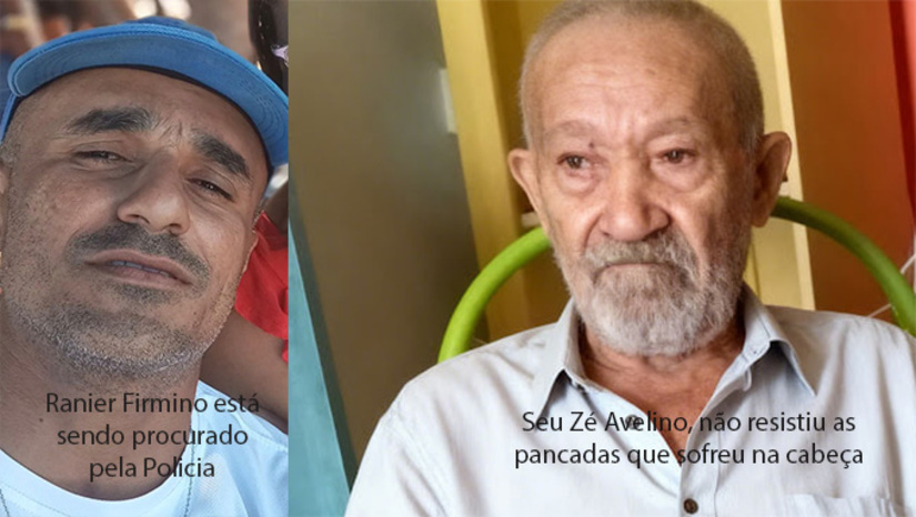 Imagem 1 -  Seu Zé Avelino estava ao lado da esposa Chiquinha Brazão tomando sol no início da manhã deste sábado, 28, quando foram atacados a pauladas. Seu Zé Avelino não resistiu e Dona Chiquinha está internada no HRTM. O Crime revoltou a comunidade. A Policia está fazendo buscas para prender o autor do crime, que é conhecido por Ranier Firmino, parente da vítima.