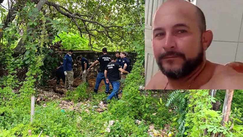 Imagem 1 - Carlos Alves de Oliveira, de 40 anos, segundo os familiares, havia saído de casa no dia 2 de abril em não mais havia dado informações a Polícia. O delegado Caio Fábio, da Divisão de Homicídios e Proteção a Pessoa de Mossoró, disse que a DHPP recebeu informações que o corpo estava enterrado embaixo de um cajueiro perto da casa da vítima. Na manhã desta quinta-feira, o corpo foi encontrado numa cova rasa e levado para exames na sede da Polícia Científica. Imagem 1 - Carlos Alves de Oliveira, de 40 anos, segundo os familiares, havia saído de casa no dia 2 de abril em não mais havia dado informações a Polícia. O delegado Caio Fábio, da Divisão de Homicídios e Proteção a Pessoa de Mossoró, disse que a DHPP recebeu informações que o corpo estava enterrado embaixo de um cajueiro perto da casa da vítima. Na manhã desta quinta-feira, o corpo foi encontrado numa cova rasa e levado para exames na sede da Polícia Científica.