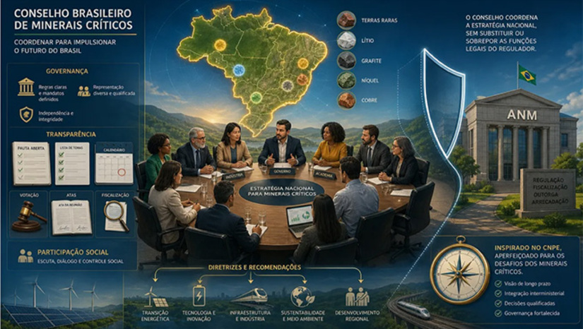   A ideia de um conselho para minerais críticos é correta. Lítio, grafita, níquel, cobre, terras raras, nióbio e outros minerais associados à transição energética, à economia digital, à indústria de defesa, à agricultura de precisão e à eletromobilidade não podem ser tratados apenas como bens minerários comuns. São recursos estratégicos. Exigem visão de Estado, coordenação interministerial, diplomacia econômica, política industrial, financiamento, ciência, tecnologia e integração com estados, universidades e setor privado.