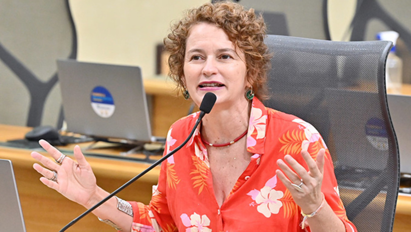   Em seu pronunciamento, Isolda Dantas destacou denúncias sobre um pedido de recursos feito pelo senador para o financiamento de uma cinebiografia sobre o ex-presidente Jair Bolsonaro. A parlamentar questionou a origem e o destino de montantes que chegariam a R$ 134 milhões. "Ontem o Brasil soube da real trama. Flávio Bolsonaro, pré-candidato à Presidência, pedindo dinheiro a Vorcaro, o operador de uma das maiores operações fraudulentas do país. Ele alega ser dinheiro privado para o filme do pai, mas um recurso adquirido de forma ilícita, fraudando nossas instituições", afirmou.