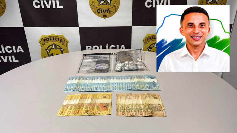   A Polícia Civil do Rio Grande do Norte prendeu em flagrante o candidato a deputado federal Wender Andrade (Mobiliza), de 27 anos, no município de Alexandria. Ele é acusado de tráfico de drogas após policiais apreenderem tabletes de maconha e dinheiro em endereços ligados a ele. A investigação, conduzida no âmbito da 41ª Zona Eleitoral, também apura o envolvimento do político com uma organização criminosa voltada a ameaçar eleitores e candidatos na região do Alto Oeste potiguar.
